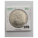 1880 O AU Morgan Silver Dollar Coin