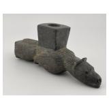 Bear Effigy Stone Pipe Indian Artifact Arrowhead