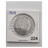1909 Barber Half Dollar Coin
