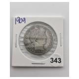1909 Barber Half Dollar Coin