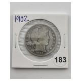 1902 Barber Half Dollar Coin