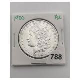 1900 AU Morgan Silver Dollar Coin