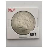 1922 Peace Silver Dollar Coin