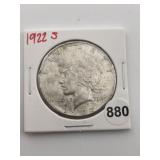 1922 S Peace Silver Dollar Coin