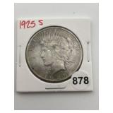1925 S Peace Silver Dollar Coin
