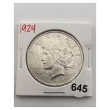 1924 Peace Silver Dollar Coin