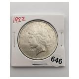 1922 Peace Silver Dollar Coin