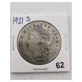 1921 S Morgan Silver Dollar Coin