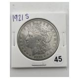 1921 S Morgan Silver Dollar Coin