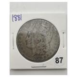 1881 Morgan Silver Dollar Coin