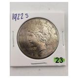 1922 S Peace Silver Dollar Coin
