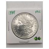 1889 AU Morgan Silver Dollar Coin