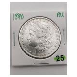 1890 AU Morgan Silver Dollar Coin