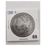 1881 O Morgan Silver Dollar Coin