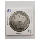1881 Morgan Silver Dollar Coin