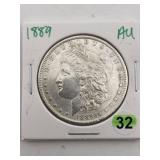 1889 AU Morgan Silver Dollar Coin
