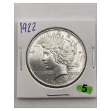 1922 Peace Silver Dollar Coin