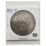 1921 D Morgan Silver Dollar Coin