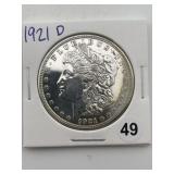 1921 D Morgan Silver Dollar Coin