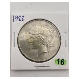 1922 Peace Silver Dollar Coin