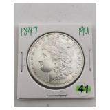 1897 AU Morgan Silver Dollar Coin