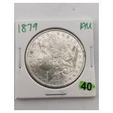 1879 AU Morgan Silver Dollar Coin
