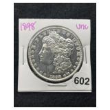 1898 UNC Morgan Silver Dollar Coin