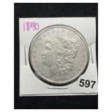 1890 Morgan Silver Dollar Coin
