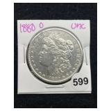 1880 O UNC Morgan Silver Dollar Coin