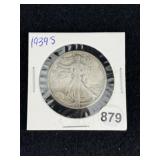 1939 S Walking Liberty Half Dollar Silver Coin