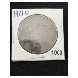 1921 D Morgan Silver Dollar Coin