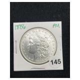 1886 AU Morgan Silver Dollar Coin