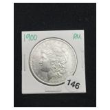 1900 AU Morgan Silver Dollar Coin