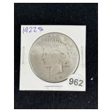 1922 S Peace Silver Dollar Coin