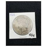 1922 Peace Silver Dollar Coin