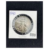 1940 Walking Liberty Half Dollar Silver Coin