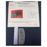 Gorget with Thomas Matthews COA from Morgan County