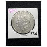 1887 Morgan Silver Dollar Coin