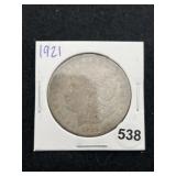 1921 Morgan Silver Dollar Coin