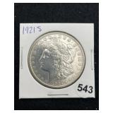 1921 S Morgan Silver Dollar Coin