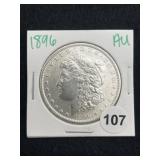 1896 AU Morgan Silver Dollar Coin