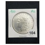 1900 AU Morgan Silver Dollar Coin
