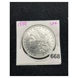 1888 UNC Morgan Silver Dollar Coin