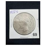 1922 S Peace Silver Dollar Coin