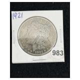 1921 Morgan Silver Dollar Coin