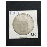 1921 D Morgan Silver Dollar Coin