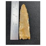 Paleo Knife semi translucent golden flint heavily