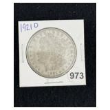 1921 D Morgan Silver Dollar Coin