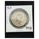 1969 Kennedy Half Dollar Silver Coin