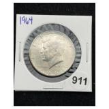 1964 Kennedy Half Dollar Silver Coin